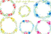 Bright watercolor flowers clipart, an Object Graphic by rosypatterns (Thumbnail 3 of 5)