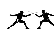An elegant Fencing Duel Silhouettes, an Illustration by Amazin_art (Thumbnail 19 of 31)