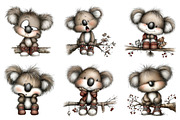 Koala Bears with Emotions Clipart, an Illustration by DreamArtGraphic (Thumbnail 2 of 5)