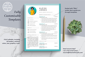 Teal Resume CV Design Photo Insert