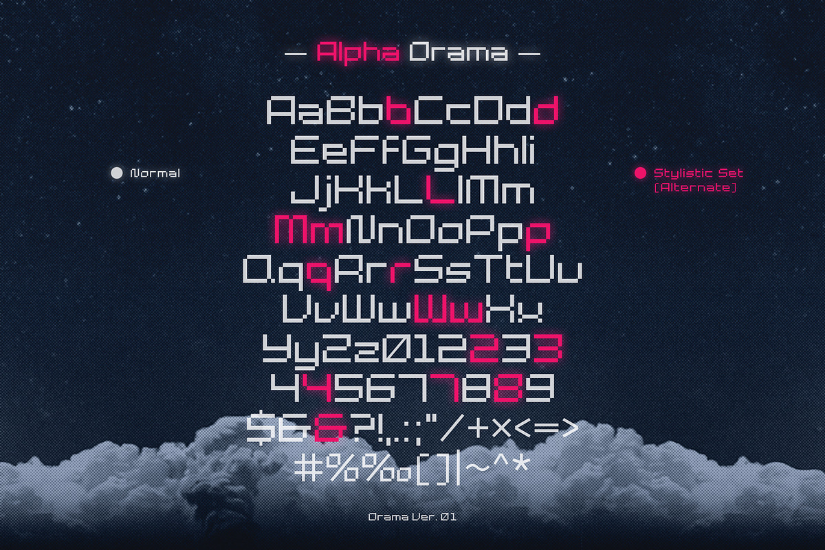 Alpha Orama - Futuristic Pixel Font, a Sans Serif Font by Studio Siv (Photo 2 of 4)