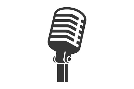 Old Style Vintage Microphone Icon on, an Icon by in8finity