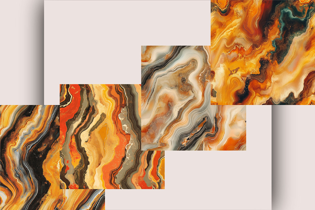 Fall Marble Agate Digital Paper, a Pattern Graphic by SVGArt (Photo 3 of 5)