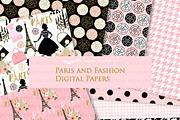Paris Fashion Clipart+Pattern set, an Illustration by Mia's Graphic Design (Thumbnail 9 of 10)