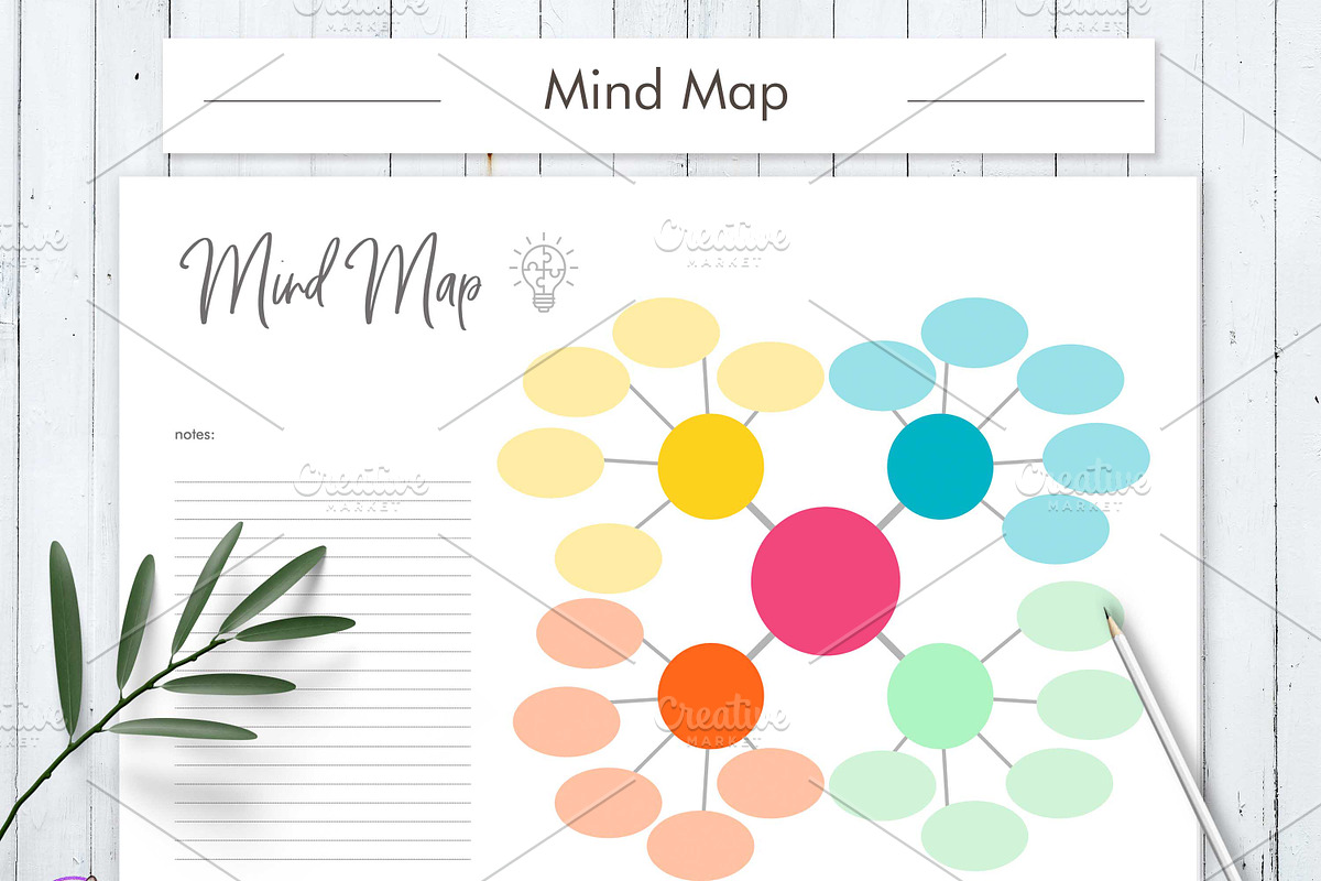 Mind Map Printable, a Stationery Template by HelArtShop (Photo 1 of 2)