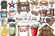 Rustic 4th of July Clipart, an Illustration by CreationArt (Thumbnail 1 of 5)