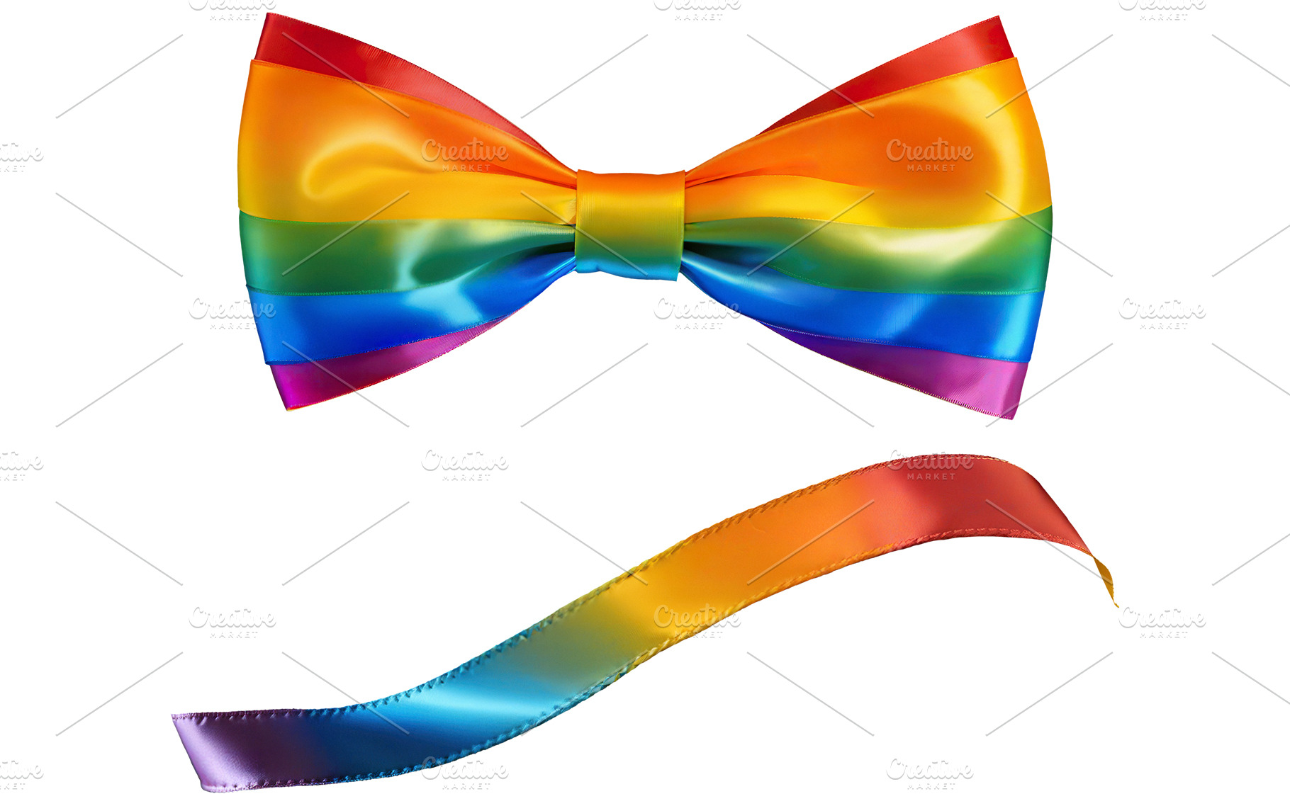 ribbon bow, rainbow color, a Holiday Photo by itakdalee
