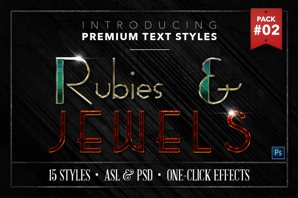 Rubies & Jewels #2 - 15 Text Styles, a Layer Style Add-On by Jonas Stensgaard (Photo 1 of 18)
