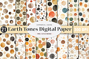 Watercolor Earth Tones Digital Paper, an Illustration by SinaCreation (Thumbnail 1 of 8)