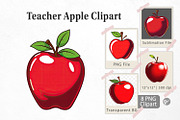 Teacher Apple Clipart, a Graphic by Artnoy (Thumbnail 1 of 5)