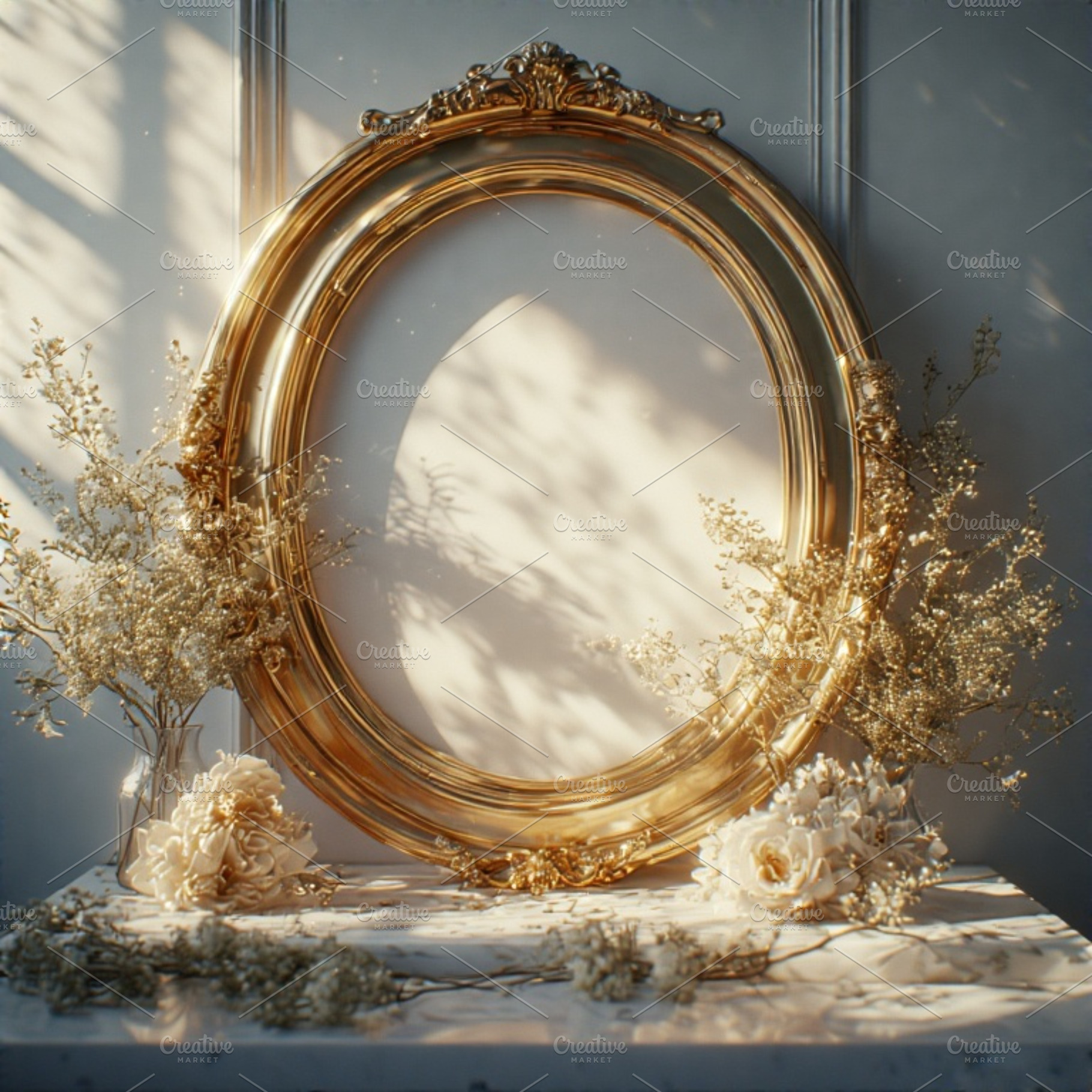 Gold frame stock image, an Abstract Photo by ComfortQ