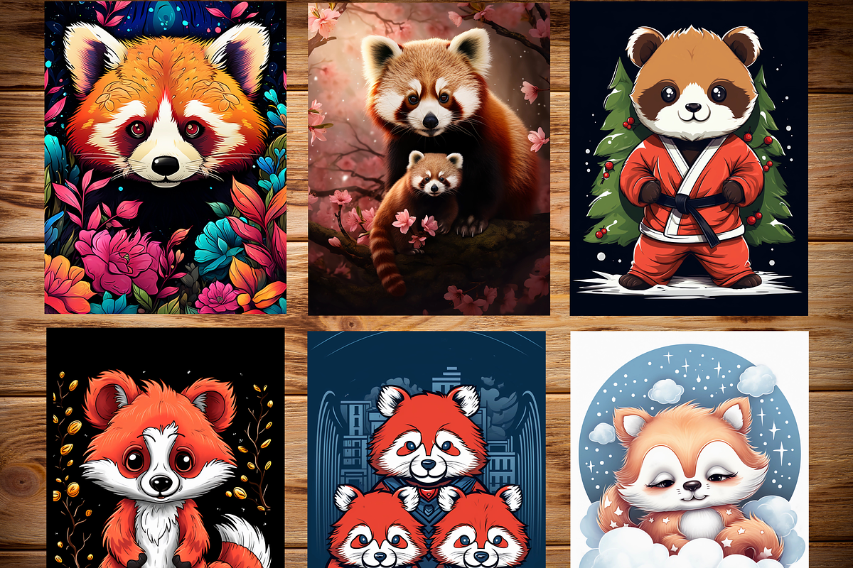 Red Panda Coloring Pages for Kids, a Brochure Template by LA Design (Photo 2 of 10)