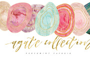 watercolor AGATE clipart - gemstones, an Object Graphic by Freshmint Paperie (Thumbnail 4 of 5)