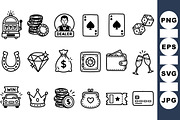 Casino Vector Icon Set, an Illustration by designvectx (Thumbnail 1 of 3)