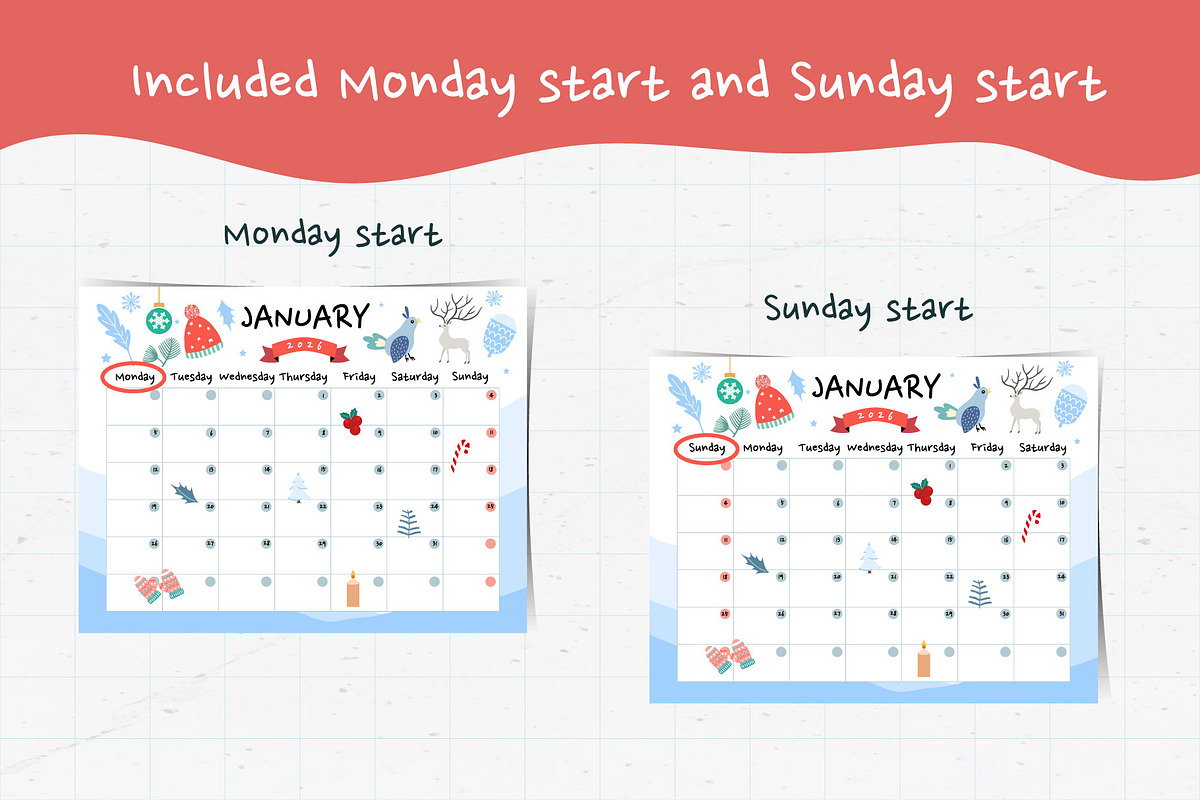 cute calendar for kid design, a Print Template by Piixypeach (Photo 3 of 10)