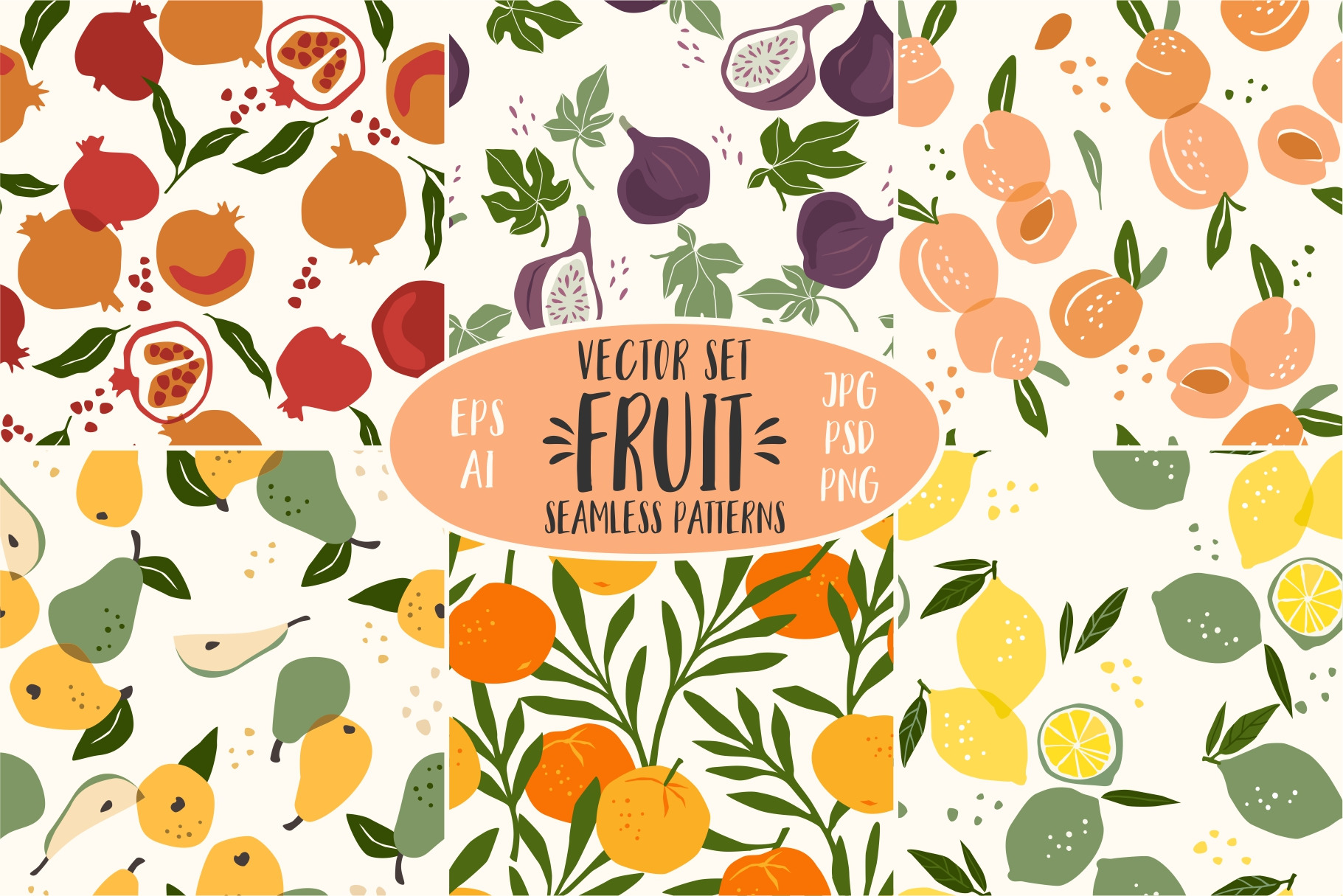 Fruit. 6 seamless patterns, a Pattern Graphic by Nadia Grapes