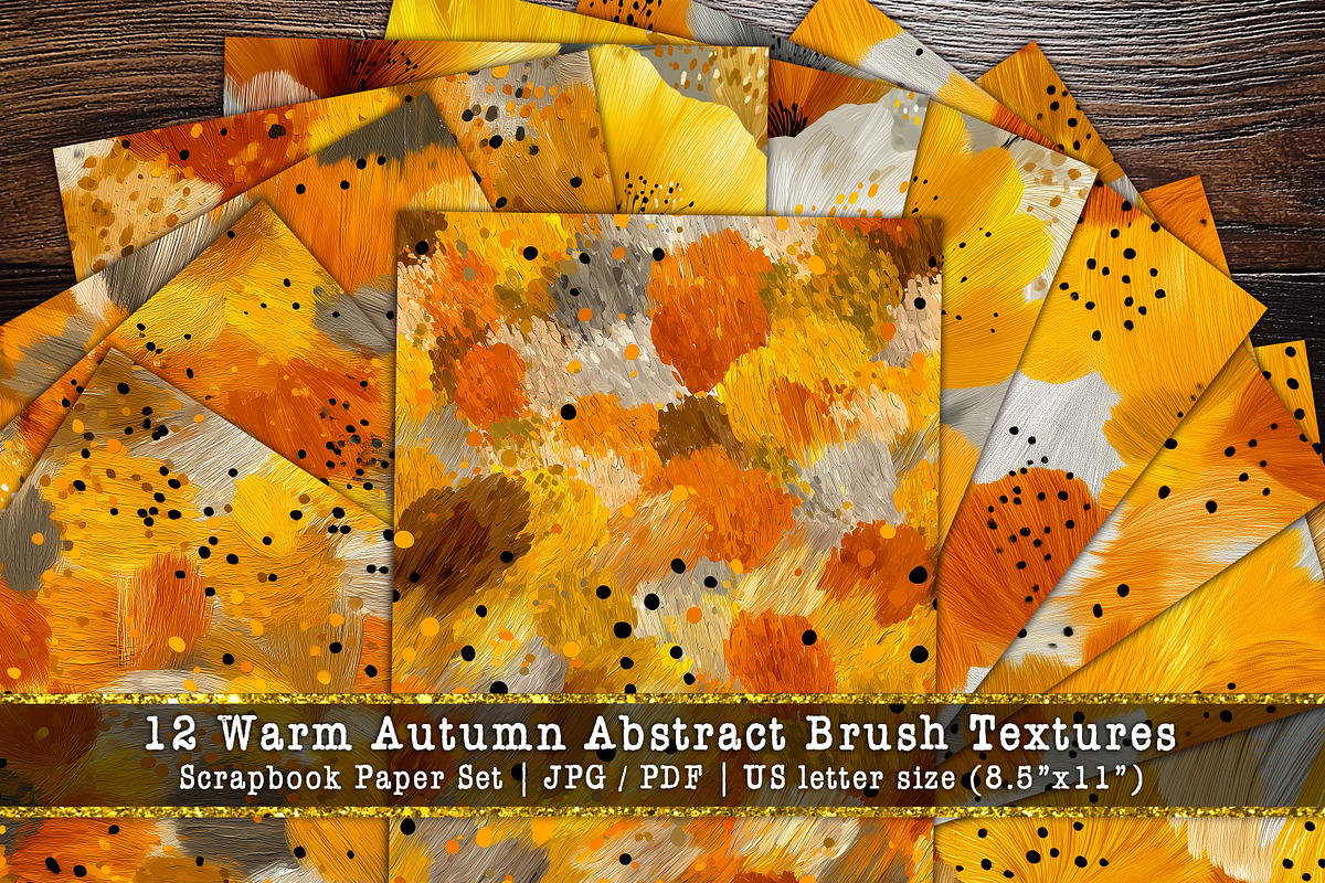 Warm Autumn Abstract Brush Scrapbook, a Background Graphic by V Design Creator (Photo 1 of 11)