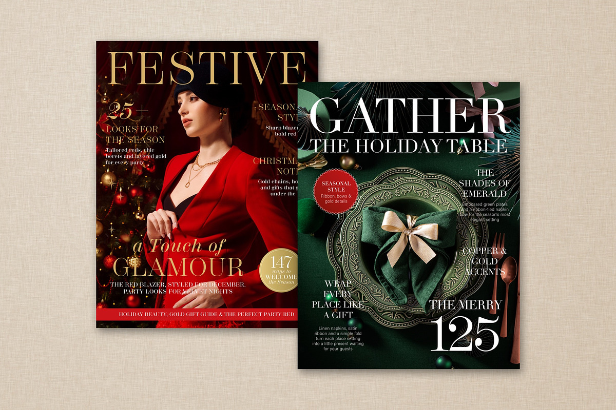 Christmas Magazine Cover Templates, a Magazine Template by BrandPacks (Photo 2 of 5)