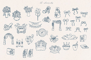 Wedding, Beach, Sea Life Food Doodle