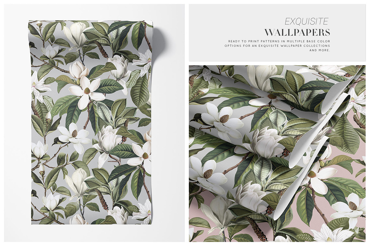 Mongnyeon, Luxury Magnolia Print!, a Pattern Graphic by Pink Linen (Photo 6 of 10)