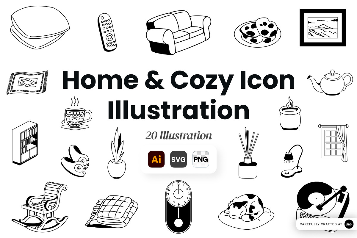 Home & Cozy Icon Illustration, an Object Graphic by SLAB! Design (Photo 1 of 3)