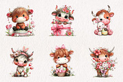 Whimsical Easter Highland Cow Clipar, an Illustration by CreationArt (Thumbnail 6 of 7)