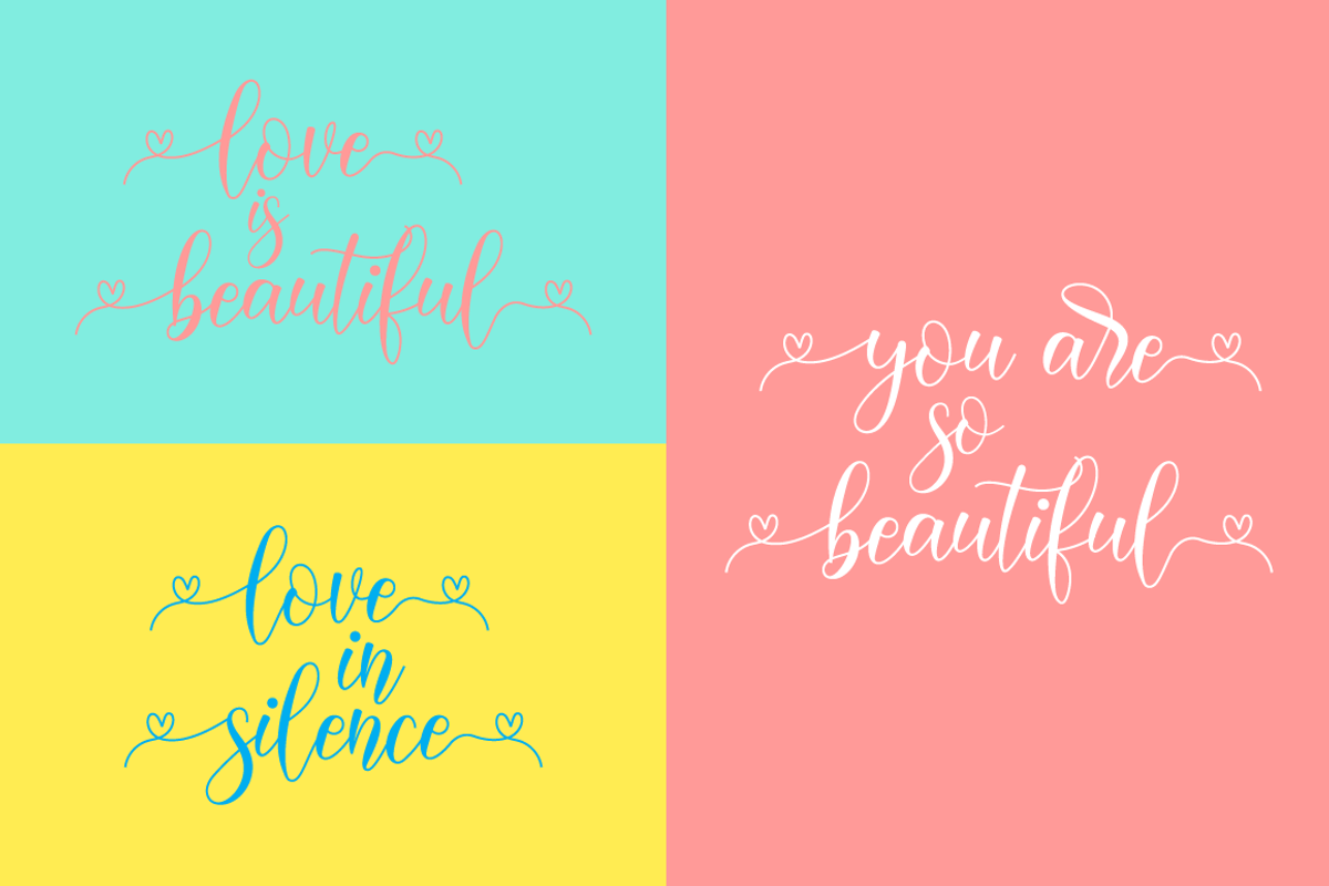 Harelia // Lovely Script Font preview 3