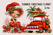 Summer Christmas Clipart Bundle., a Seasonal Illustration by SVGArt (Thumbnail 1 of 5)