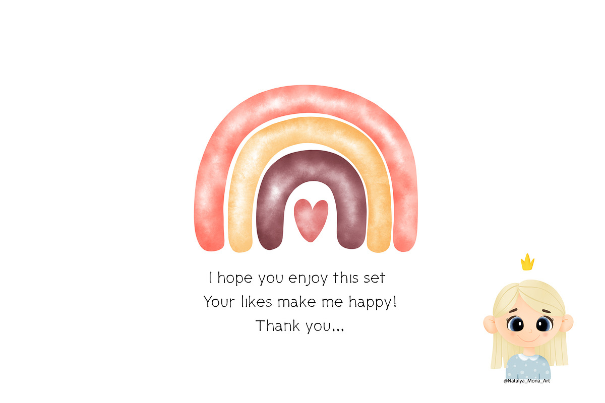 Watercolor red rainbow clipart, an Illustration by Natalya_Mona_Art (Photo 6 of 6)