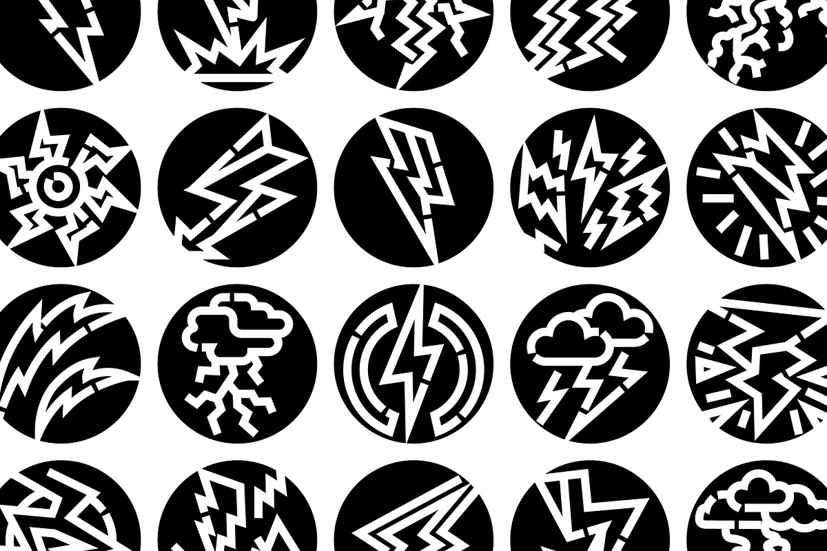 Lightning bolts and storm icons set, an Object Graphic by pikepicture (Photo 3 of 3)