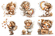 Whimsical Cupid With Hearts Clipart, an Illustration by Daily.Designs (Thumbnail 4 of 8)