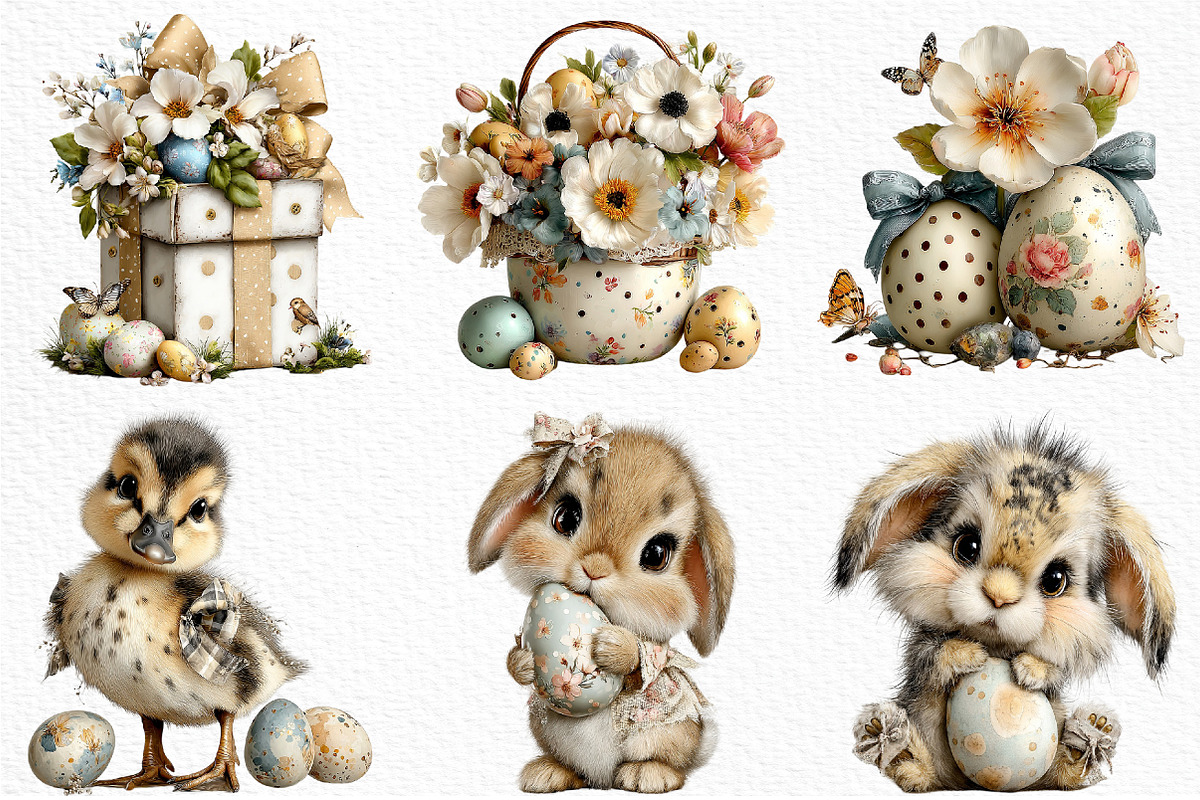 Whimsical Easter Clipart Png, an Illustration by Craft Nest (Photo 4 of 11)