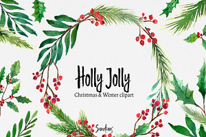 Christmas clip art: "HOLLY JOLLY"