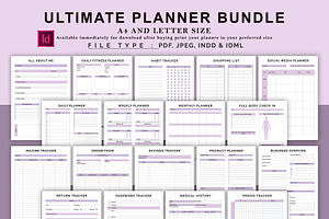 Ultimate Planner Bundle Pack Vol.10, a Templates & Theme by DesignByStore