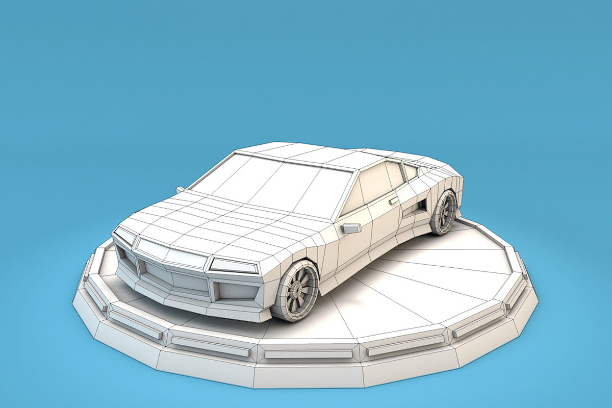 Cartoon Sport Car Low Poly, a Cars & Vehicle 3D Model by Low Poly Lab (Photo 2 of 9)