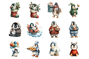 Cute Christmas Penguin Clipart, a Graphic by CitraGraphics (Thumbnail 2 of 4)