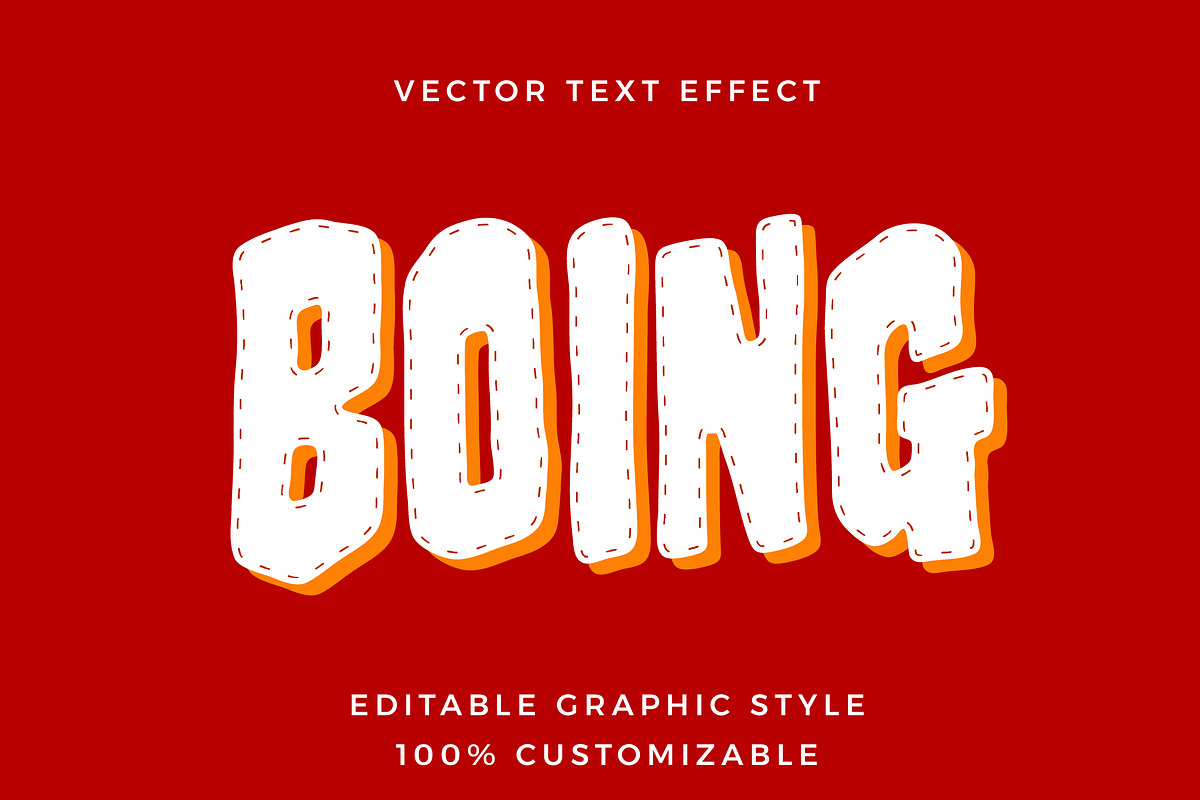 Bubble Stitched 3D Text Effect