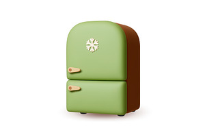 Cartoon realistic refrigerator with, an Object Illustration by Valerie Bodnar
