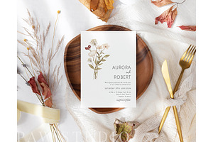 Autumn Wedding Invitation Rustic