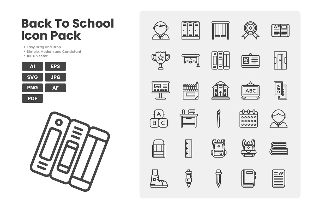 Back To School Icon Pack, an Outline Icon by erifqizeicon (Photo 1 of 3)
