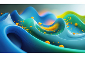 Abstract 3D waves in vibrant blue, an Illustration by tilialucida