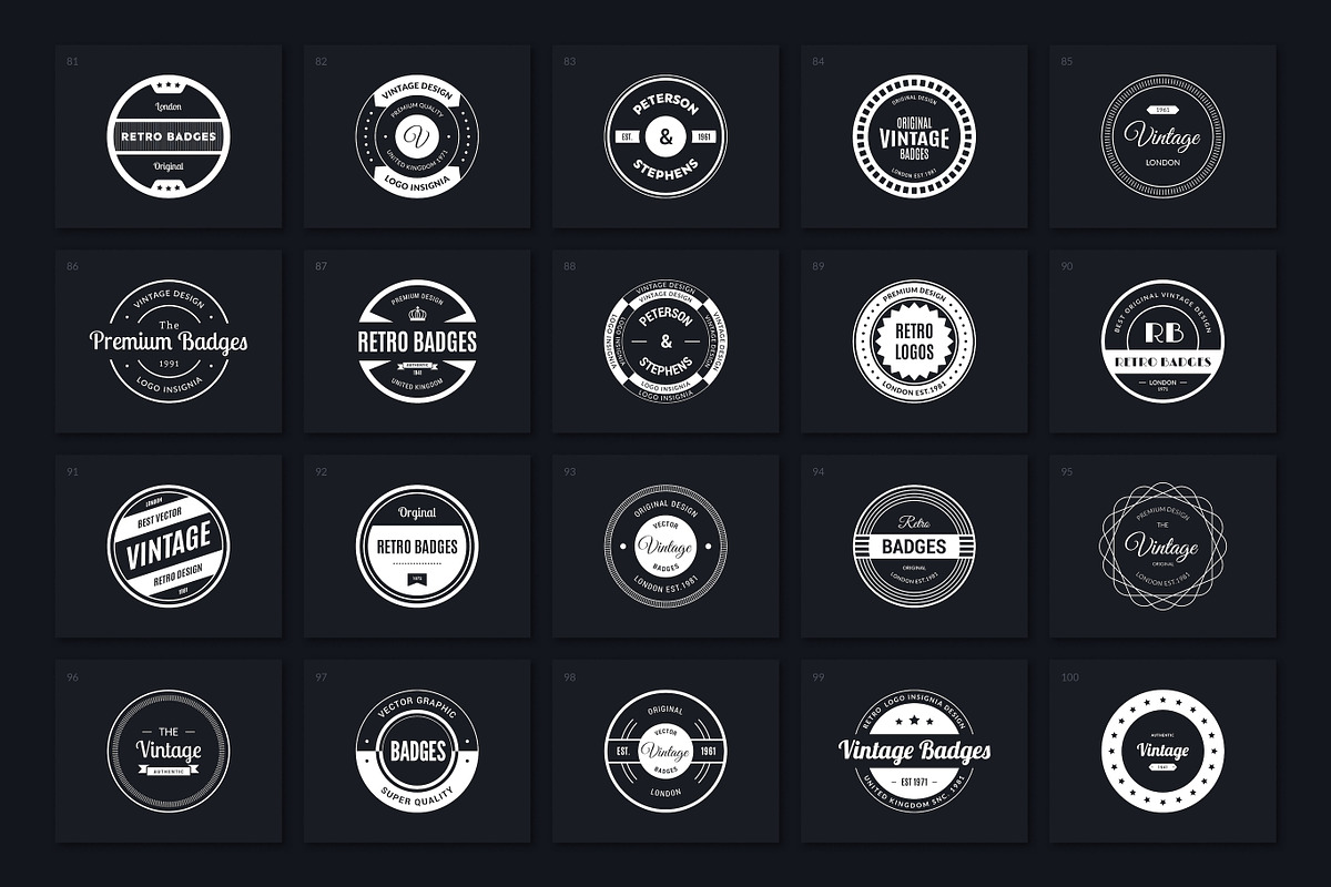 200 Retro Badges, a Branding & Logo Template by Amito Vectors (Photo 6 of 11)
