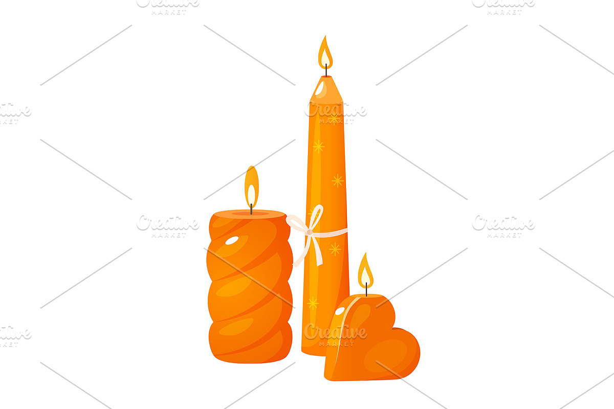 Flaming candles icon, an Object Illustration by Elen_Art