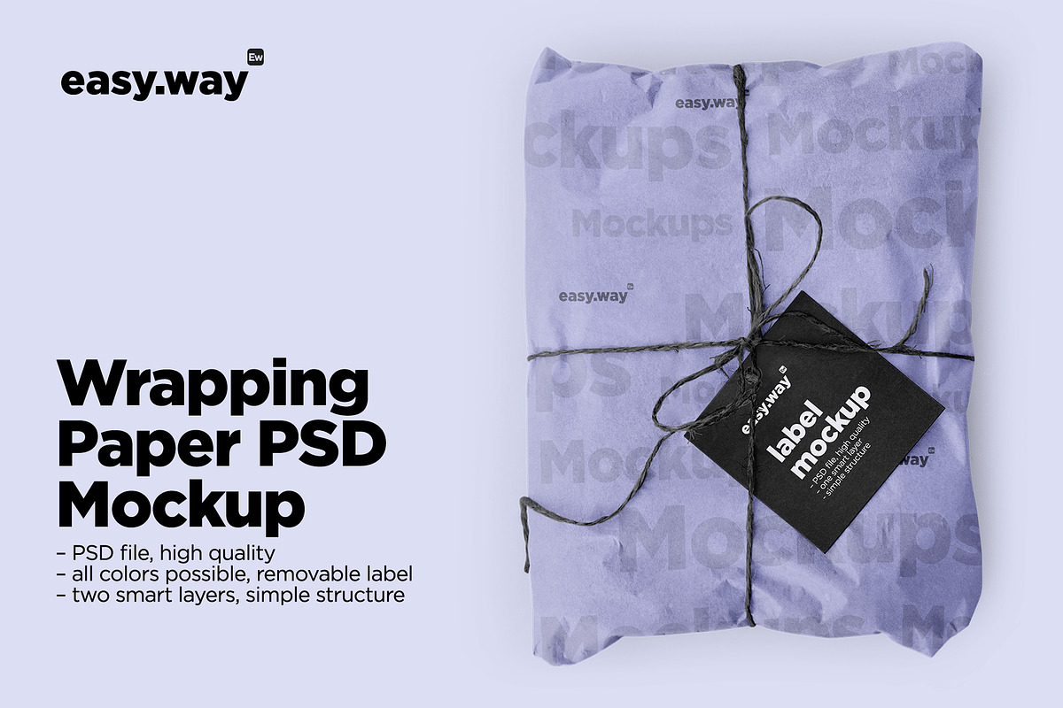 Wrapping Paper Psd Mockup, a Packaging Mockup by easy.way (Photo 1 of 5)