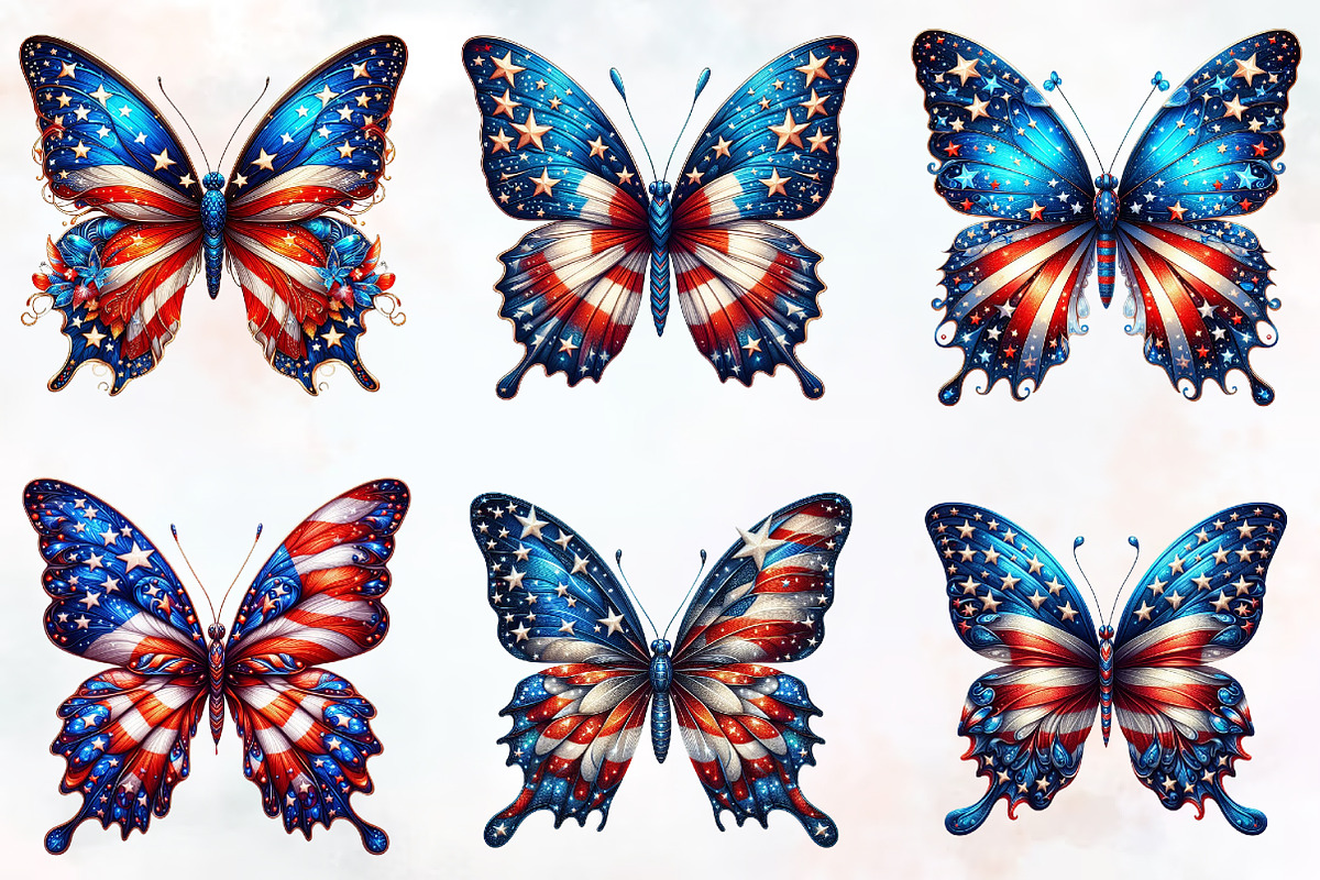 Memorial Day Butterfly Sublimation, an Illustration by RobertsArt (Photo 3 of 7)