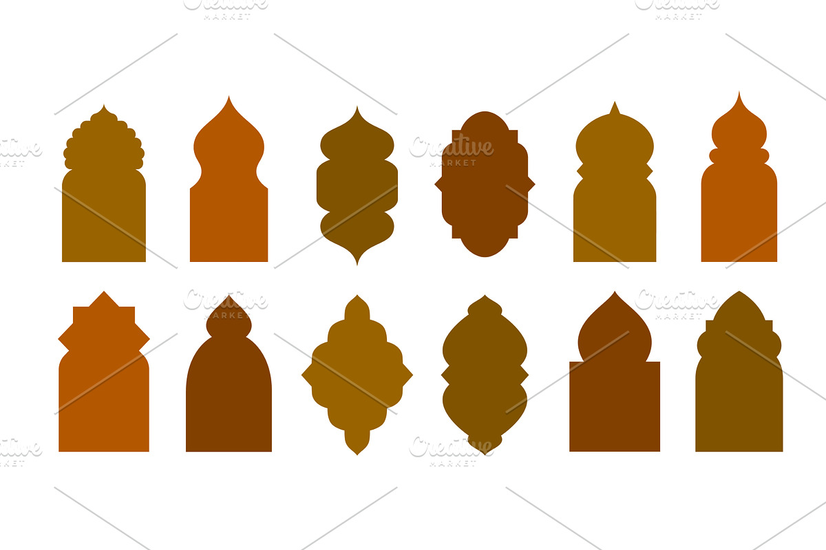 Islamic mosque arabian window shapes, an Object Illustration by Buch&Bee
