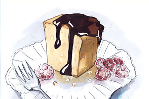 Desserts sketch. white background