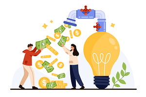 Creative idea to make money, smart, a Person Illustration by Flashvector