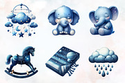 Navy Sky Blue Baby Nursery Clipart, an Illustration by RobertsArt (Thumbnail 4 of 8)