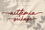 Aittemia Seikage a Handwritten Font, a Handwritten Font by Basnistudio (Thumbnail 1 of 12)